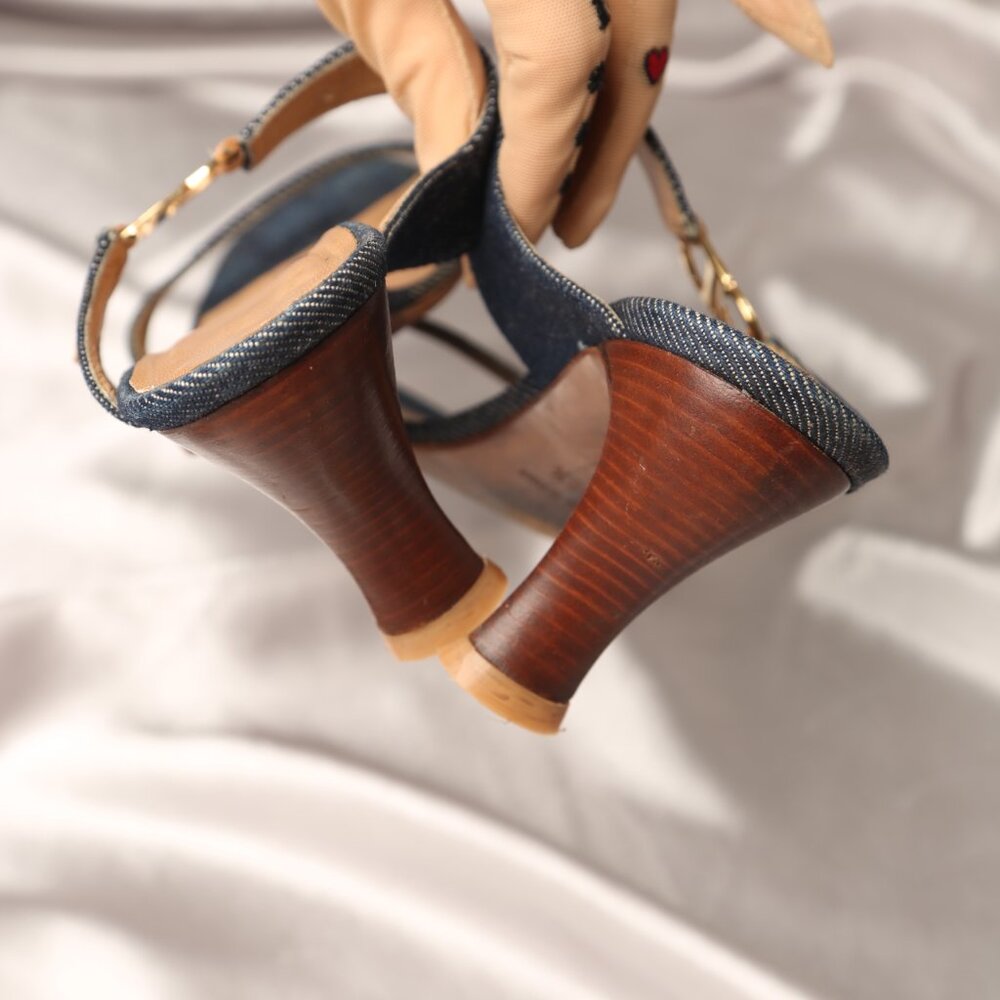 Extremely Rare CHRISTIAN DIOR Denim Sandals - Picture 7 of 9